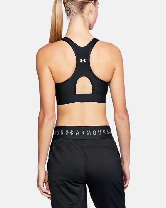Damen Armour® Mid Sport-BH, Black, pdpMainDesktop image number 1